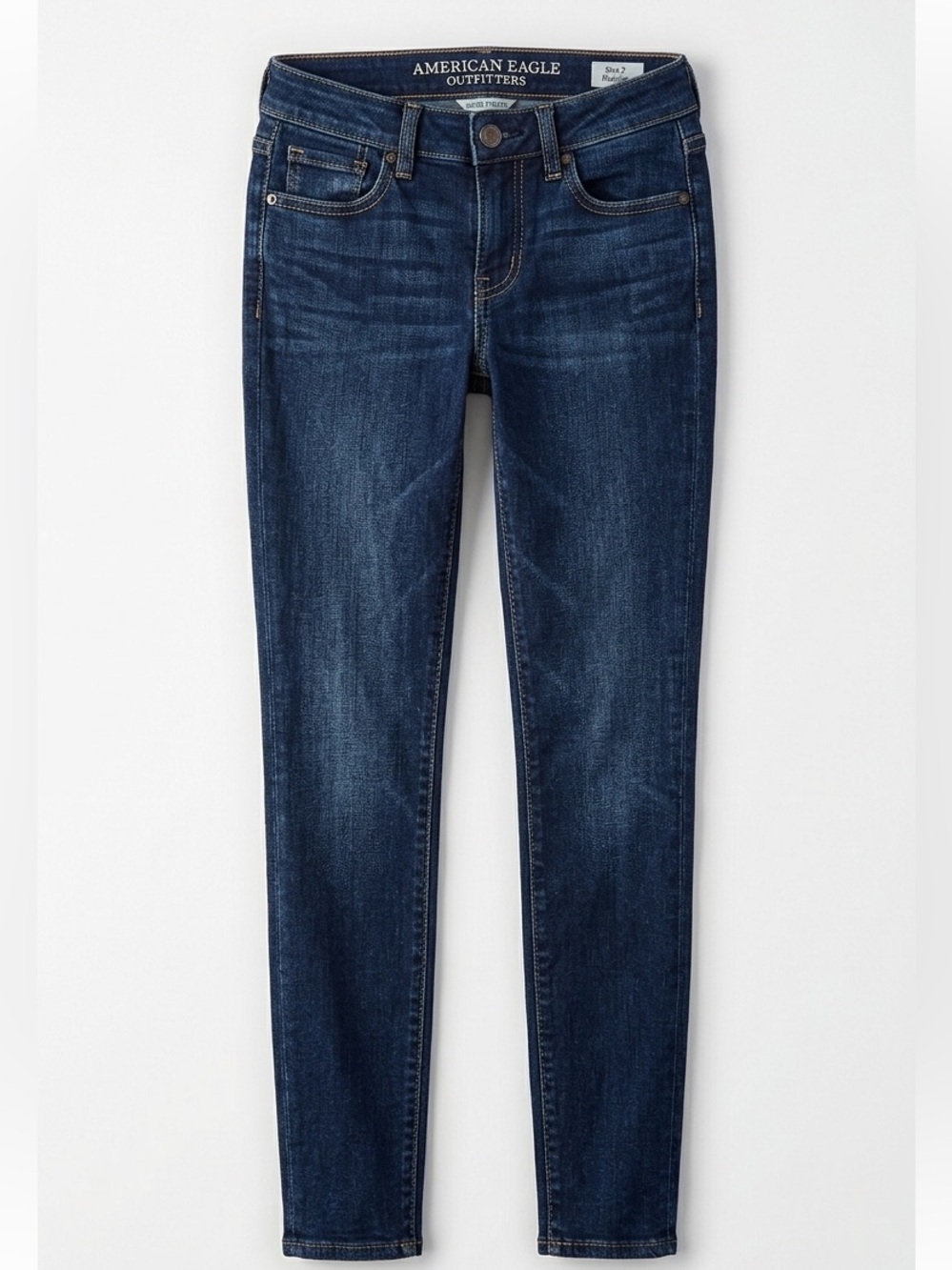 American Eagle Super Stretch Skinny Jeans Dark Indigo Wash Denim Women’s 2
